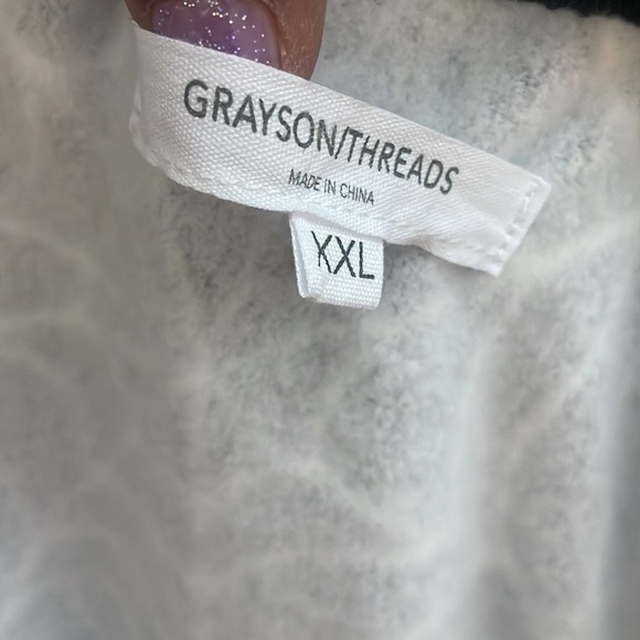 Grayson/Threads sweatshirt Spider Web Superwoman Black White pullover Plus XXL - Picture 2 of 8